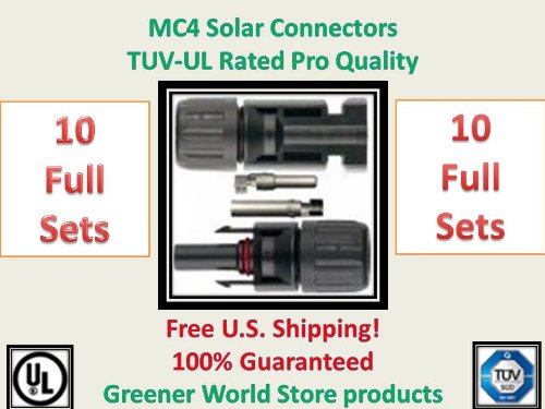 0622988079542 - GREENER WORLD STORE MC4 SOLAR CONNECTOR IN 5 PACK.