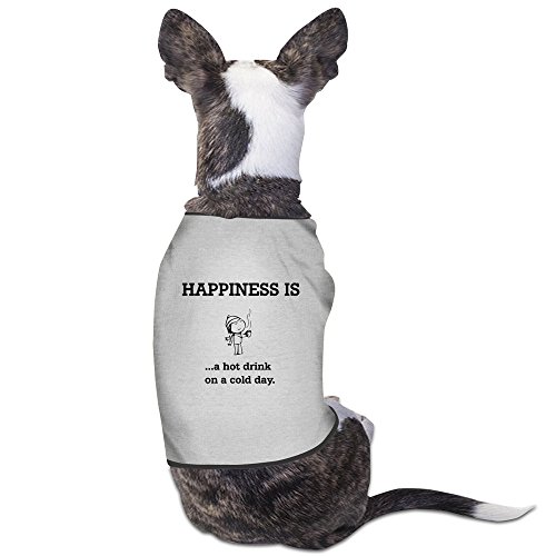 6231225086812 - ZNNY HAPPINESS IS A HOT DRINK IN A COLD DAY PET SHIRTS GRAY SMALL