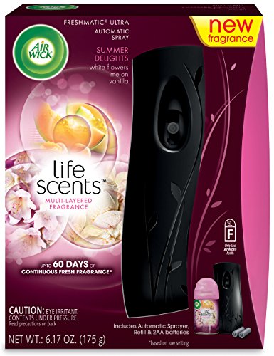 0062338929446 - AIR WICK LIFE SCENTS AUTOMATIC AIR FRESHENER SPRAY STARTER KIT, FLOWERS, MELON AND VANILLA