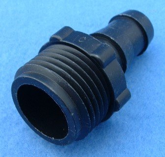 6236573913575 - ½ BARBED POLY HOSE X ¾ MALE HOSE THREADED END (MHT) - COMPATIBLE WITH .710 O.D. X .620 I.D. POLY HOSE (BAG OF 10)
