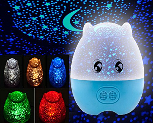 0623872403115 - GLOVION NOVO 3IN1 LOVELY PIG SHAPE BABY AND CHILDREN STAR ROTATING PROJECTOR NIGHT LIGHT WITH SPEAKER (BLUE)