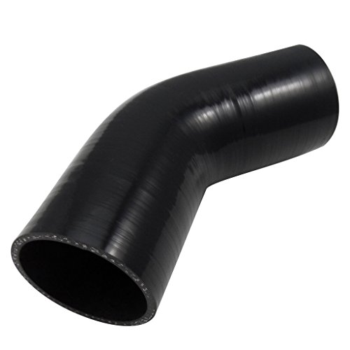6244318725444 - 2-1/2 63MM BLACK 45 DEGREE ELBOW SILICONE HOSE AIR WATER CONECTOR
