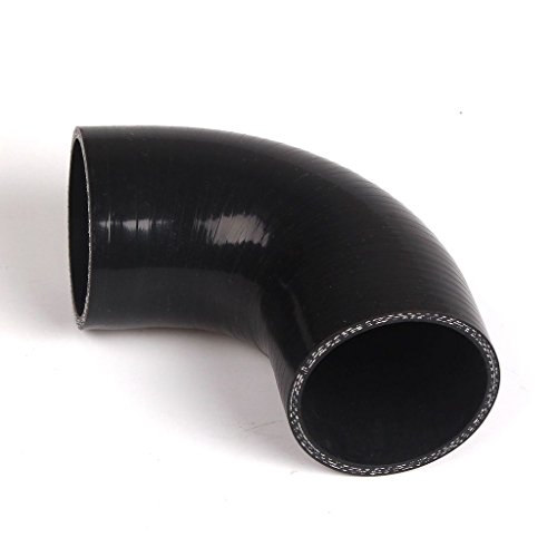 6244318726366 - 2-3/8 60MM BLACK 90 DEGREE ELBOW SILICONE HOSE AIR WATER CONECTOR