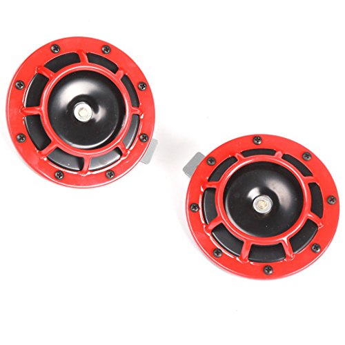6244318731117 - 2PCS 12V RED SUPER LOUD COMPACT ELECTRIC BLAST TONE HORN FOR CAR TRUCK SUV