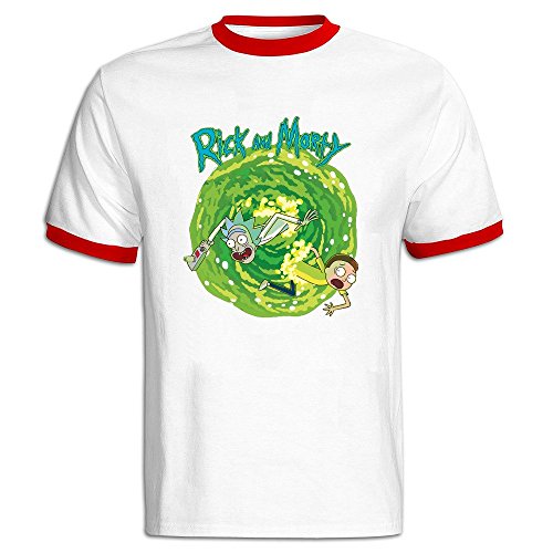 6248736198798 - FASHION MENS RICK AND MORTY FUNNY CARTOON CONTRAST RINGER T SHIRT LARGE