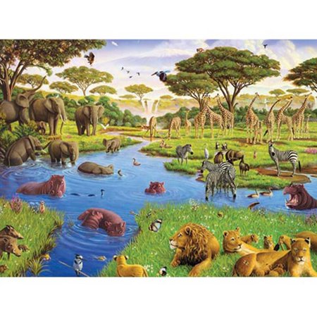 0625012545808 - COBBLE HILL WATERING HOLE JIGSAW PUZZLE, 400-PIECE FAMILY PUZZLE