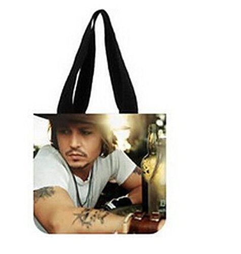 6251090674112 - EMANA FASHION GIRL AND WOMEN SHOPPING BAG TWO SIDE JOHNNY DEPP PRINTED CANVAS TOTE BAG