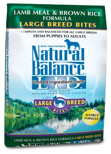 0626211282136 - NATURAL BALANCE DRY DOG FOOD LIMITED INGREDIENT DIET FOR LARGE BREEDS, LAMB MEAL AND RICE, 28 POUND BAG