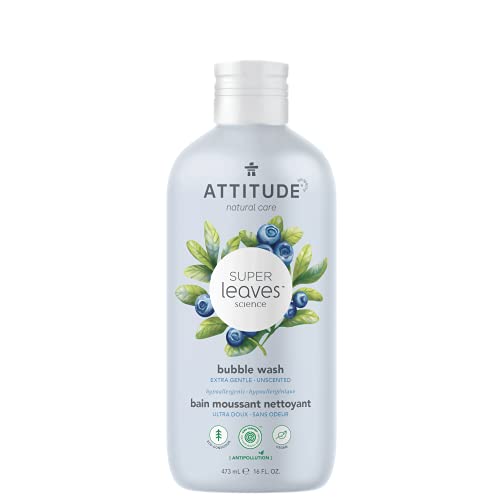 0626232116908 - ATTITUDE NATURAL UNSCENTED BUBBLE BATH, HYPOALLERGENIC, FRAGRANCE-FREE & DERMATOLOGIST-TESTED FOAMING WASH, VEGAN AND CRUELTY-FREE, UNSCENTED, 16 FL OZ
