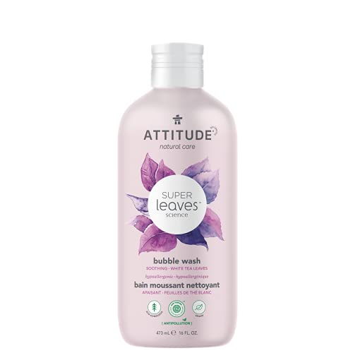 0626232116977 - ATTITUDE BUBBLE BATH, PLANT AND MINERAL-BASED INGREDIENTS, DERMATOLOGIST-TESTED, VEGAN AND CRUELTY-FREE BODY CARE PRODUCTS, WHITE TEA LEAVES, 16 FL OZ