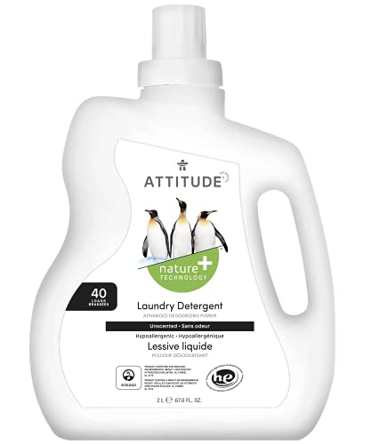 0626232120431 - ATTITUDE NATURAL LIQUID LAUNDRY DETERGENT, PLANT- AND MINERAL-BASED EFFICIENT FORMULA, HYPOALLERGENIC, HE, VEGAN AND CRUELTY-FREE, UNSCENTED, 67.6 FL OZ, 40 LOADS