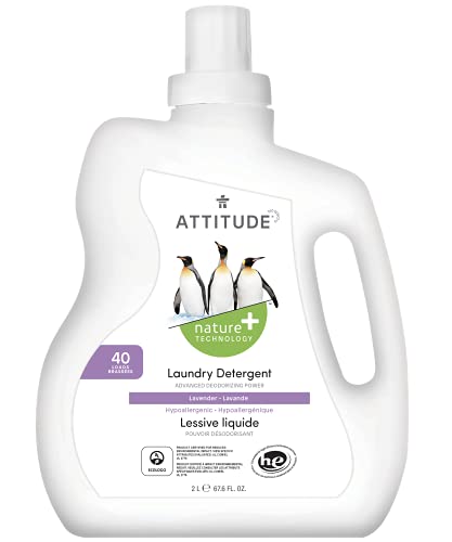0626232120479 - ATTITUDE NATURAL LIQUID LAUNDRY DETERGENT, PLANT- AND MINERAL-BASED EFFICIENT FORMULA, HYPOALLERGENIC, HE, VEGAN AND CRUELTY-FREE, LAVENDER, 67.6 FL OZ, 40 LOADS