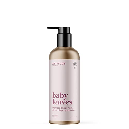 0626232196108 - ATTITUDE 2-IN-1 SHAMPOO AND BODY WASH FOR BABY, EWG VERIFIED, HYPOALLERGENIC, PLANT- AND MINERAL-BASED INGREDIENTS, VEGAN AND CRUELTY-FREE, REFILLABLE ALUMINUM BOTTLE, UNSCENTED, 16 FL OZ