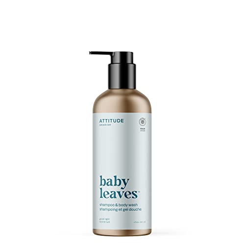 0626232196139 - ATTITUDE 2-IN-1 SHAMPOO AND BODY WASH FOR BABY, EWG VERIFIED, HYPOALLERGENIC, PLANT- AND MINERAL-BASED INGREDIENTS, VEGAN AND CRUELTY-FREE, REFILLABLE ALUMINUM BOTTLE, ALMOND MILK, 16 FL OZ