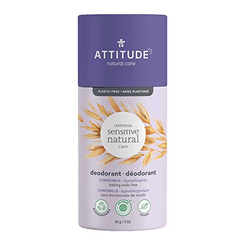 0626232608649 - ATTITUDE NATURAL BAKING SODA FREE DEODORANT FOR SENSITIVE SKIN, PLASTIC-FREE CARDBOARD TUBE, HYPOALLERGENIC, CHAMOMILE & SOOTHING OATMEAL, 3 OZ (PACK OF 1)