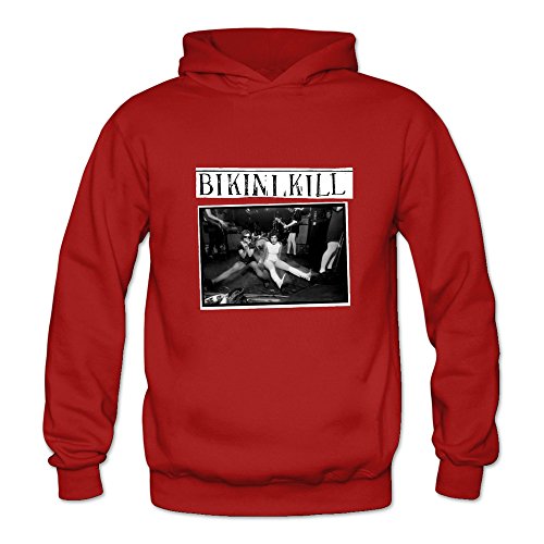 6262347190927 - CRYSTAL MEN'S BIKINI KILL THE C.D. VERSION OF THE FIRST TWO RECORDS LONG SLEEVE HOODIED RED US SIZE XXL