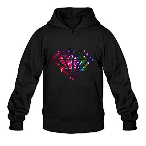6262347298548 - CRYSTAL MEN'S STICK TO YOUR GUNS DIAMOND SYMBOL LONG SLEEVE PULLOVER HOODIE BLACK US SIZE M