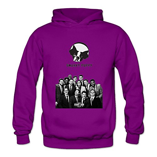 6262347404352 - CRYSTAL MEN'S SNARKY PUPPY BAND LONG SLEEVE HOODIED SWEATSHIRT PURPLE US SIZE L