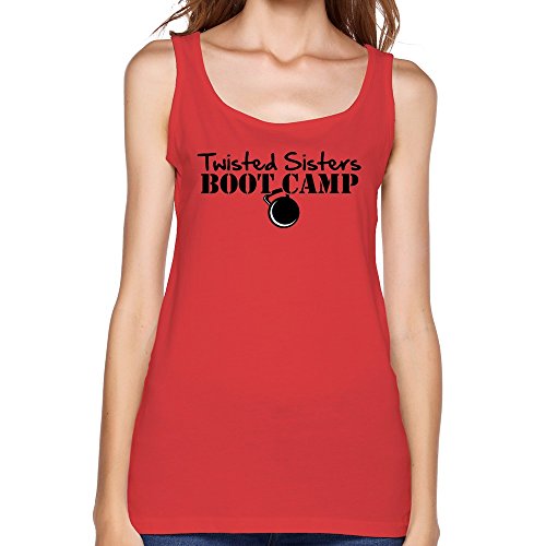 6262347557720 - CRYSTAL WOMEN'S TWISTED SISTERS BOOTCAMP BRAND DESIGN TANK TOP RED US SIZE XXL