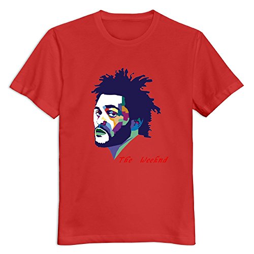 6262385347918 - CRYSTAL MEN'S THE WEEKND BRAND DESIGN T-SHIRT RED US SIZE L