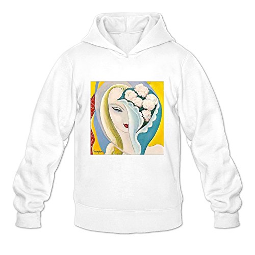 6262385475017 - CRYSTAL MEN'S DEREK AND THE DOMINOS LONG SLEEVE PULLOVER HOODIE WHITE US SIZE M