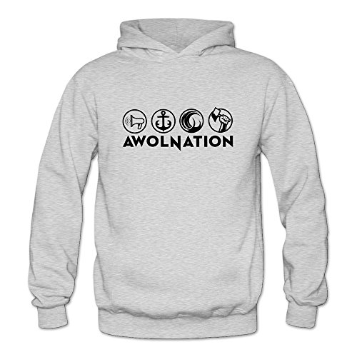 6262385709037 - CRYSTAL MEN'S AWOLNATION LONG SLEEVE PULLOVER HOODIE ASH US SIZE XL