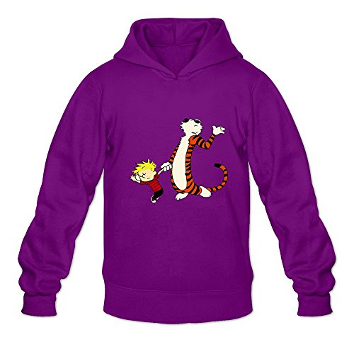 6262385907891 - CRYSTAL MEN'S CALVIN AND HOBBES FINISHED LONG SLEEVE SWEATSHIRT PULLOVER HOODIE PURPLE US SIZE XXL