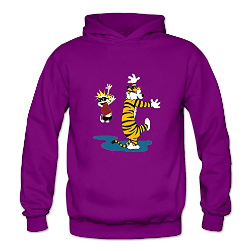 6262385920906 - CRYSTAL MEN'S CALVIN AND HOBBES DANCING LONG SLEEVE T SHIRT PURPLE US SIZE S