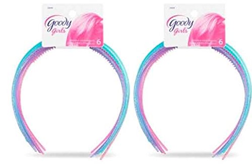 0062629023570 - GOODY GIRLS GLITTER FILLED SPARKLE HEADBANDS, COLOR & DESIGN MAY VARY - 6 COUNT - 2 PACKS