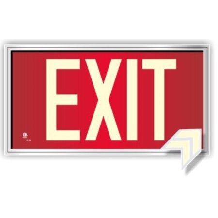 0626570615415 - PHOTOLUMINESCENT EXIT SIGN RED - FRAMED FLAT WALL MOUNT (INCLUDES SET OF REMOVABLE ARROWS) UL 924/IBC 2012/NFPA 101 2012