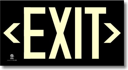 0626570615842 - PHOTOLUMINESCENT EXIT SIGN BLACK - CODE APPROVED ALUMINUM UL 924 IBC 2012 NFPA 101 2012