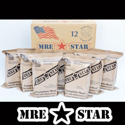 6265718891522 - MRE STAR FULL MEAL KITS WITH HEATERS - CASE OF 12 (CIVILIAN MRE)