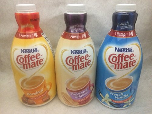 0627124146188 - COFFEE MATE LIQUID CONCENTRATE 1.5 LITER PUMP BOTTLE - VARIETY 3 PACK
