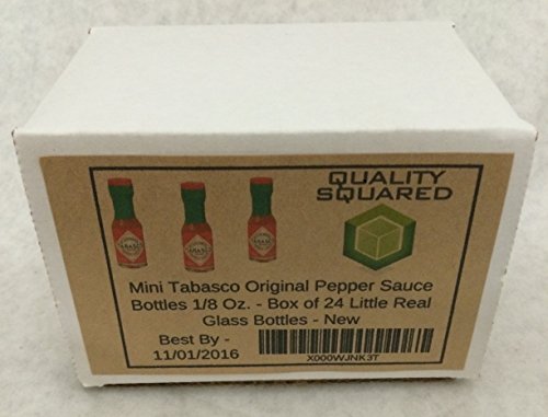 0627124146669 - MINI TABASCO ORIGINAL PEPPER SAUCE BOTTLES 1/8 OZ. - BOX OF 24 LITTLE REAL GLASSBOTTLES