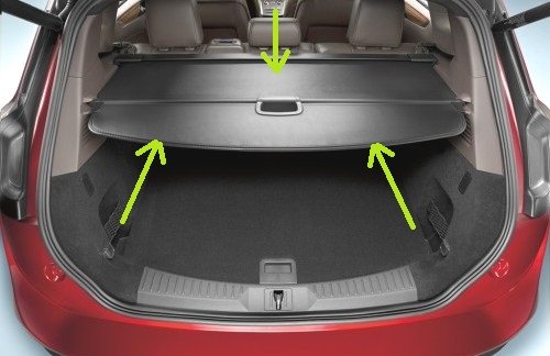 0627174155772 - OEM STOCK GENUINE FACTORY 2015 2016 LINCOLN MKC CARGO RETRACTABLE PRIVACY SECURITY SHADE COVER REAR BACK BLACK