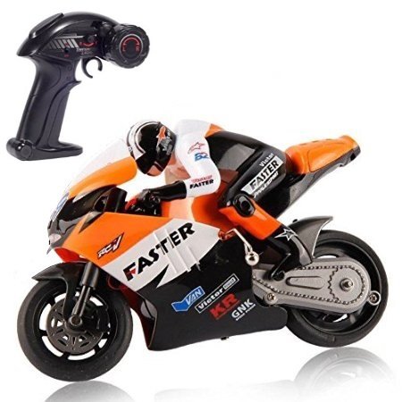 0627304171115 - TOP RACE 4 CHANNEL RC REMOTE CONTROL MOTORCYCLE GOES ON 2 WHEELS WITH BUILT IN GYROSCOPE, 1:10 SCALE