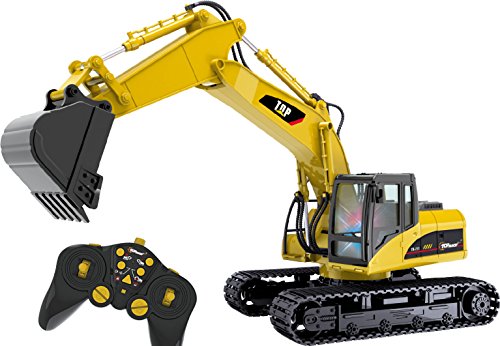 0627304171641 - TOP RACE TR-211 15 CHANNEL PROFESSIONAL RC EXCAVATOR HEAVY DUTY METAL TOY WITH BATTERY POWERED REMOTE CONTROL