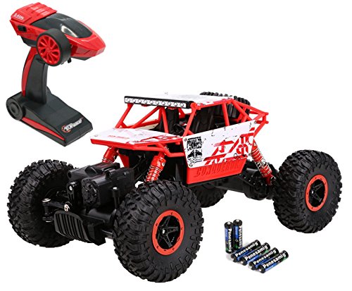 0627304171771 - TOP RACE REMOTE CONTROL ROCK CRAWLER, RC MONSTER TRUCK 4WD, OFF ROAD VEHICLE, 2.4GHZ BATTERIES INCLUDED (TR-130)