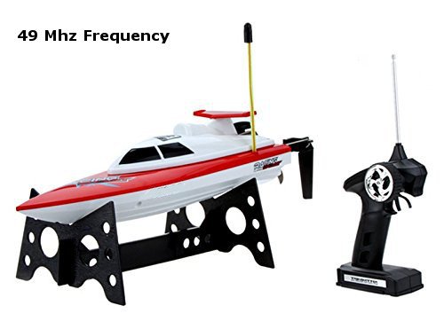 0627304172358 - TOP RACE® REMOTE CONTROL WATER SPEED BOAT, PERFECT TOY FOR POOLS AND LAKES RED 49MHZ (TR-800B)