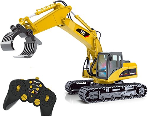 0627304172402 - TOP RACE® 15 CHANNEL REMOTE CONTROL RC FORK EXCAVATOR, CONSTRUCTION GRAPPLE FORK TRACTOR ~ METAL FORK ~ (TR-215)