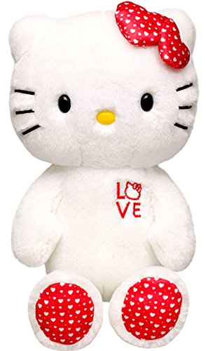 0627454192251 - BUILD A BEAR LOVE HELLO KITTY DOLL WHITE AND RED WITH HEARTS PRINT LARGE 18 IN. LE STUFFED PLUSH HK SANRIO TOY ANIMAL