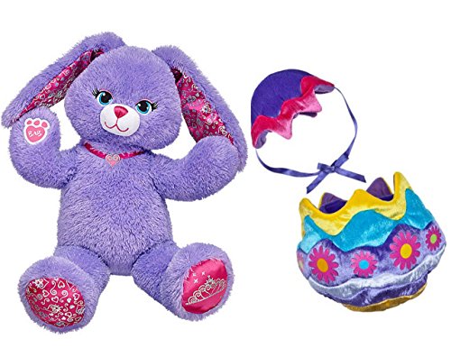 0627454192299 - BUILD A BEAR WORKSHOP PAWRINCESS LAVENDER PURPLE 17 IN. BUNNY WITH 2 PC. EASTER EGG COSTUME OUTFIT STUFFED PLUSH TOY ANIMAL BUNDLE