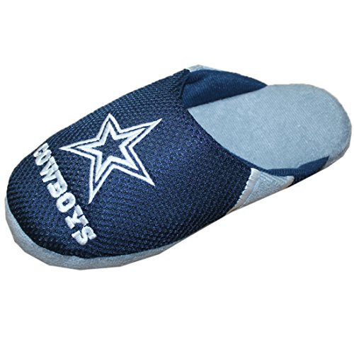 0627476747187 - MENS NFL DALLAS COWBOYS LOUNGE / HOUSE SLIPPERS WITH EMBROIDERED LOGO M(9-10) DARK BLUE