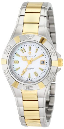 0627496017314 - MOMENTUM WOMEN'S 1M-DV39W0 STELLA MARIS DIAMOND-ACCENTED 18K GOLD AND STAINLESS STEEL WATCH WITH LINK BRACELET