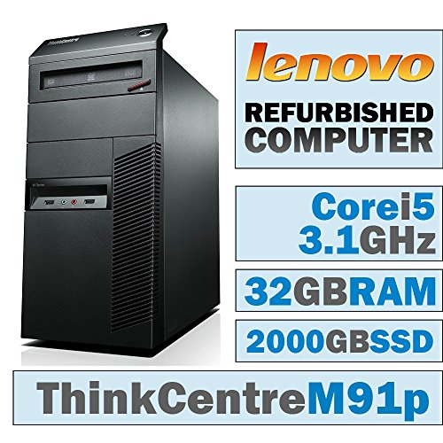 0627794148321 - LENOVO THINKCENTRE M91P MT/CORE I5-2400 @ 3.1 GHZ/32GB DDR3/NEW 2000GB SSD/DVD-R