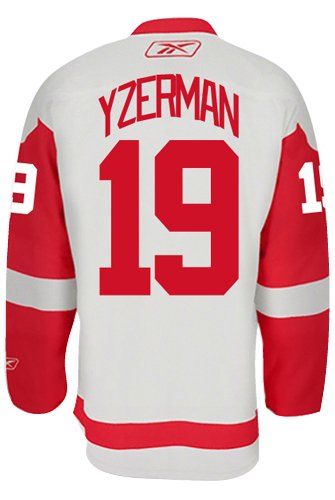 0627826098709 - DETROIT RED WINGS VINTAGE STEVE YZERMAN #19 *C* OFFICIAL AWAY REEBOK PREMIER REPLICA ADULT NHL HOCKEY JERSEY (HAND SEWN CUSTOMIZATION)