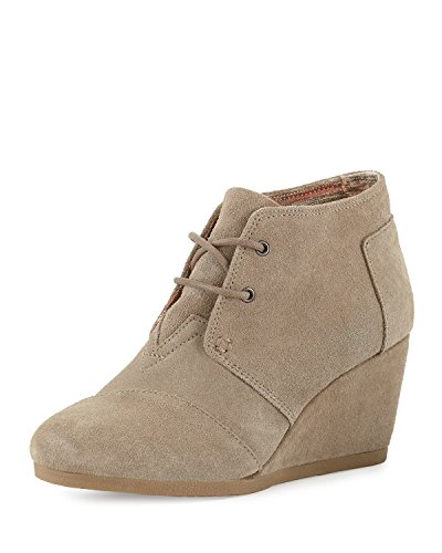 6281026083602 - TOMS DESERT WEDGE TAUPE SUEDE BOOT 10006257 WOMENS 9.5