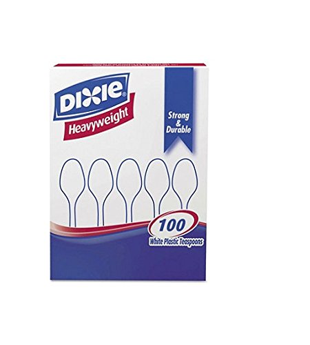 0628204197205 - DIXIE HEAVYWEIGHT PLASTIC SPOONS WHITE, 100 CT BY DIXIE