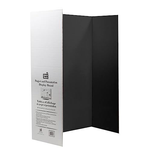 0062823437425 - OFFICE WORKS LARGE TRI-FOLD PRESENTATION BOARD - 36 X 48 INCHES - WHITE/BLACK -PERFECT FOR SCHOOL PROJECTS, EXHIBITIONS AND WORKSHOPS