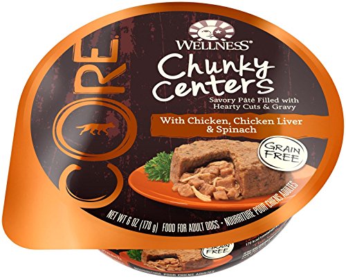 0628244294216 - WELLNESS CORE CHUNKY CENTERS - CHICKEN, CHICKEN LIVER & SPINACH - 6 OZ - 24 CT